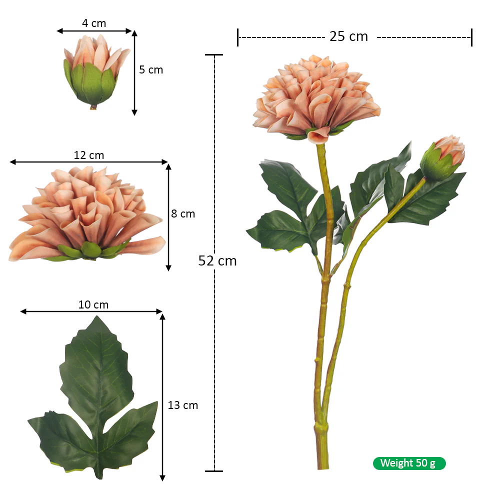 Artificial Dahlia Flower Head (without vase) - Image 21
