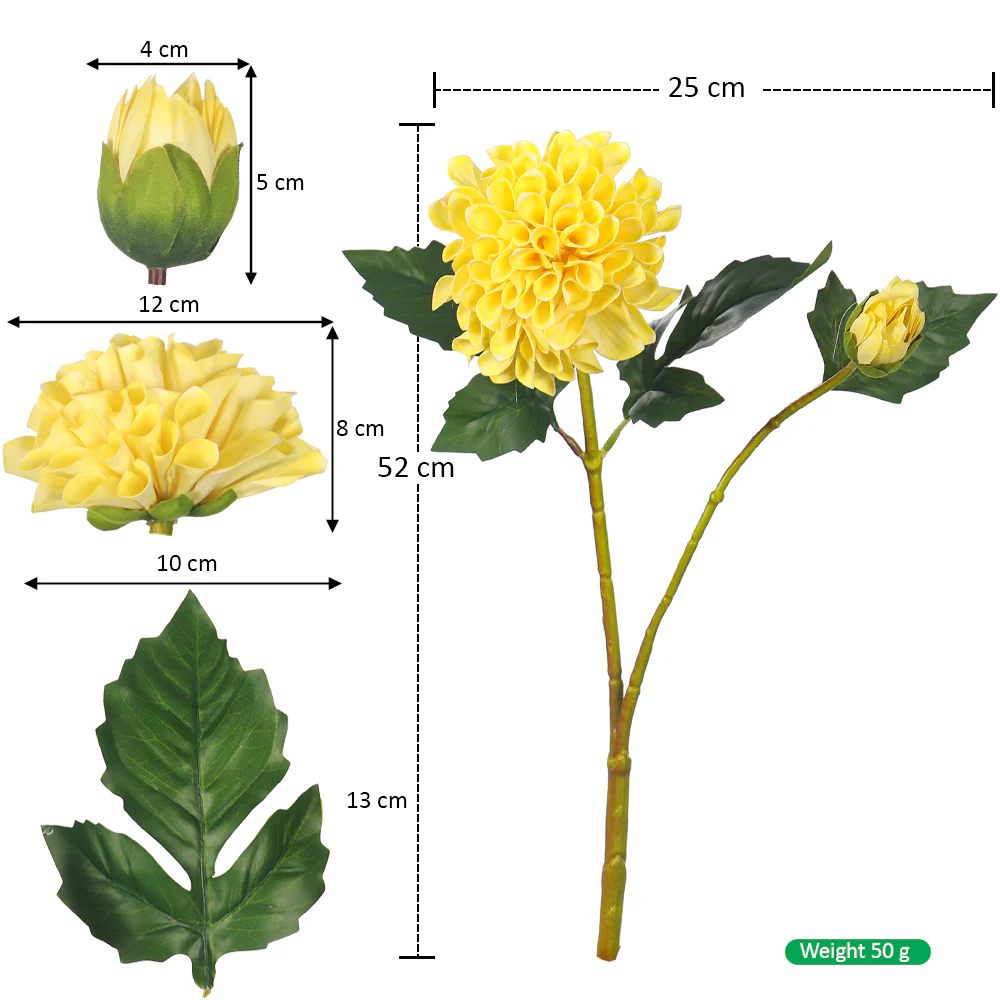 Artificial Dahlia Flower Head (without vase) - Image 24