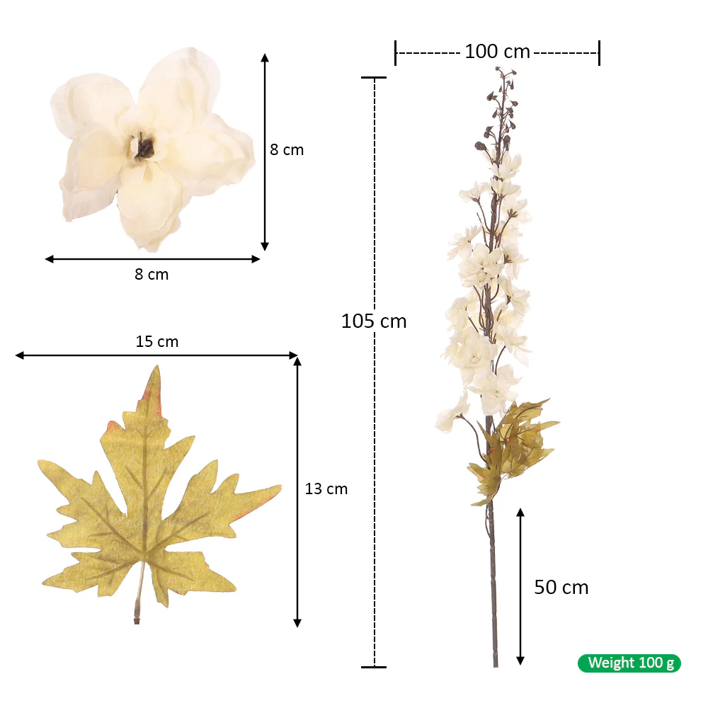Single Stem Artificial Delphinium Flower without Vase - Image 5