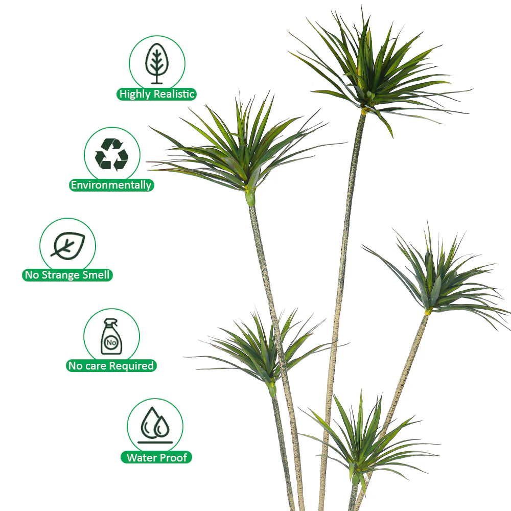 Artificial Dracaena Plant 210cm Tall(with black nursery pot) - Image 5