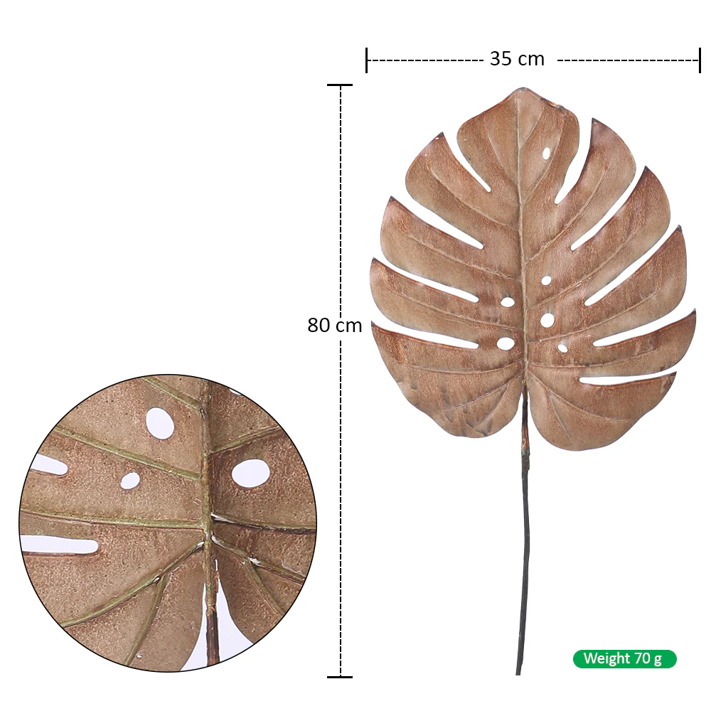 Artificial Dried Look Monstera Leaf(without vase) - Image 2