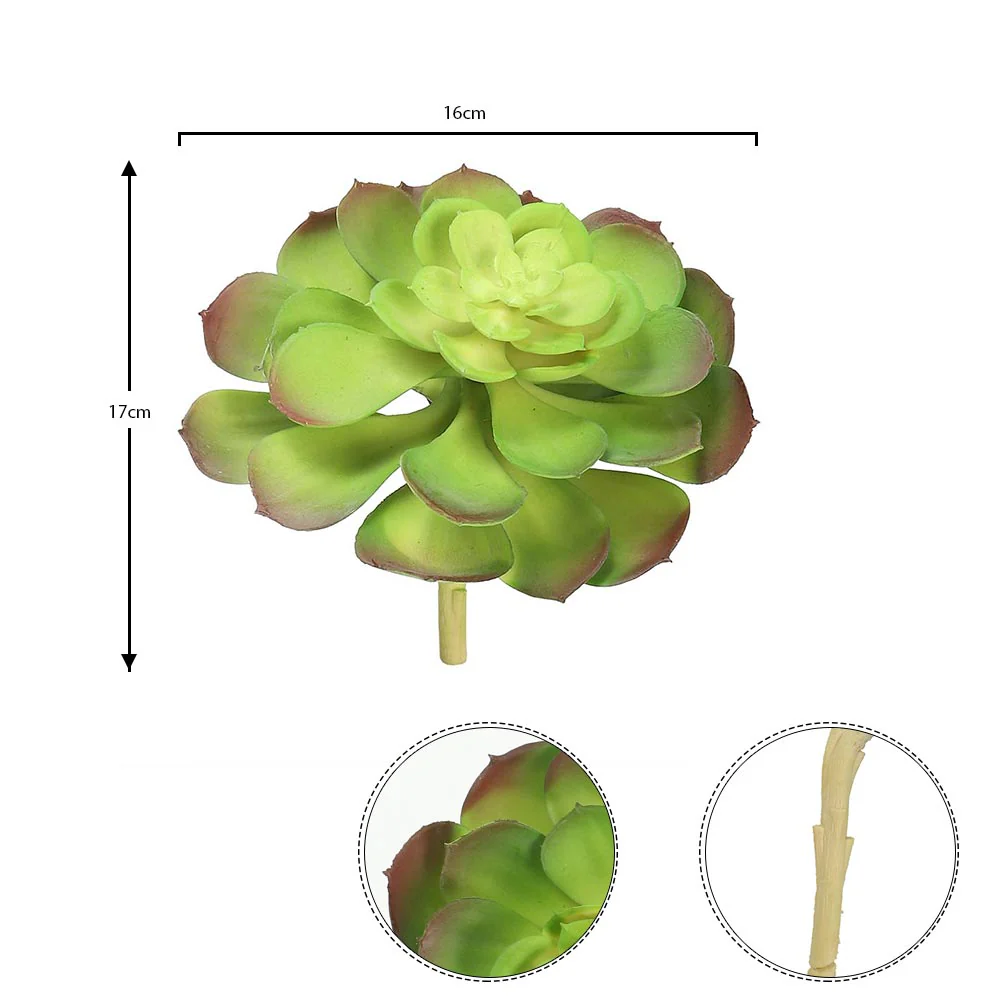 3pcs Artificial Echeveria Succulent Plants Green - Image 2