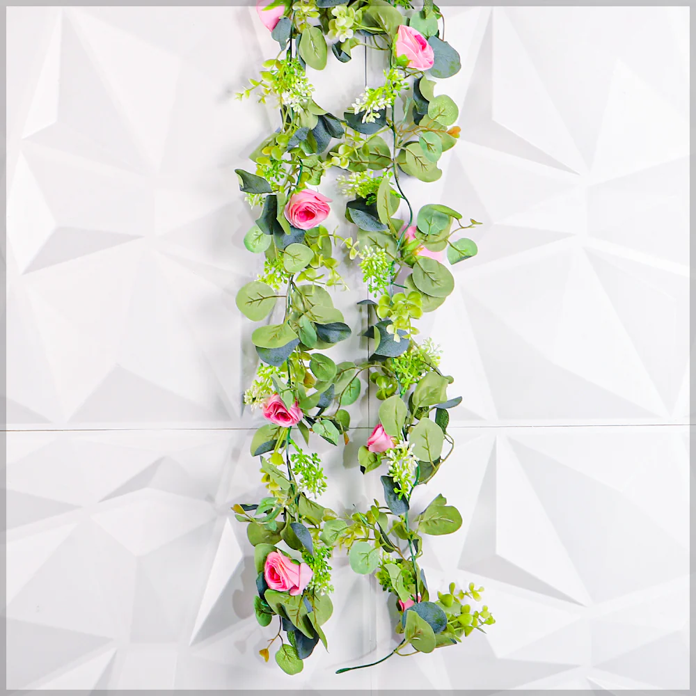 Artificial Eucalyptus Garland with Rose Flower