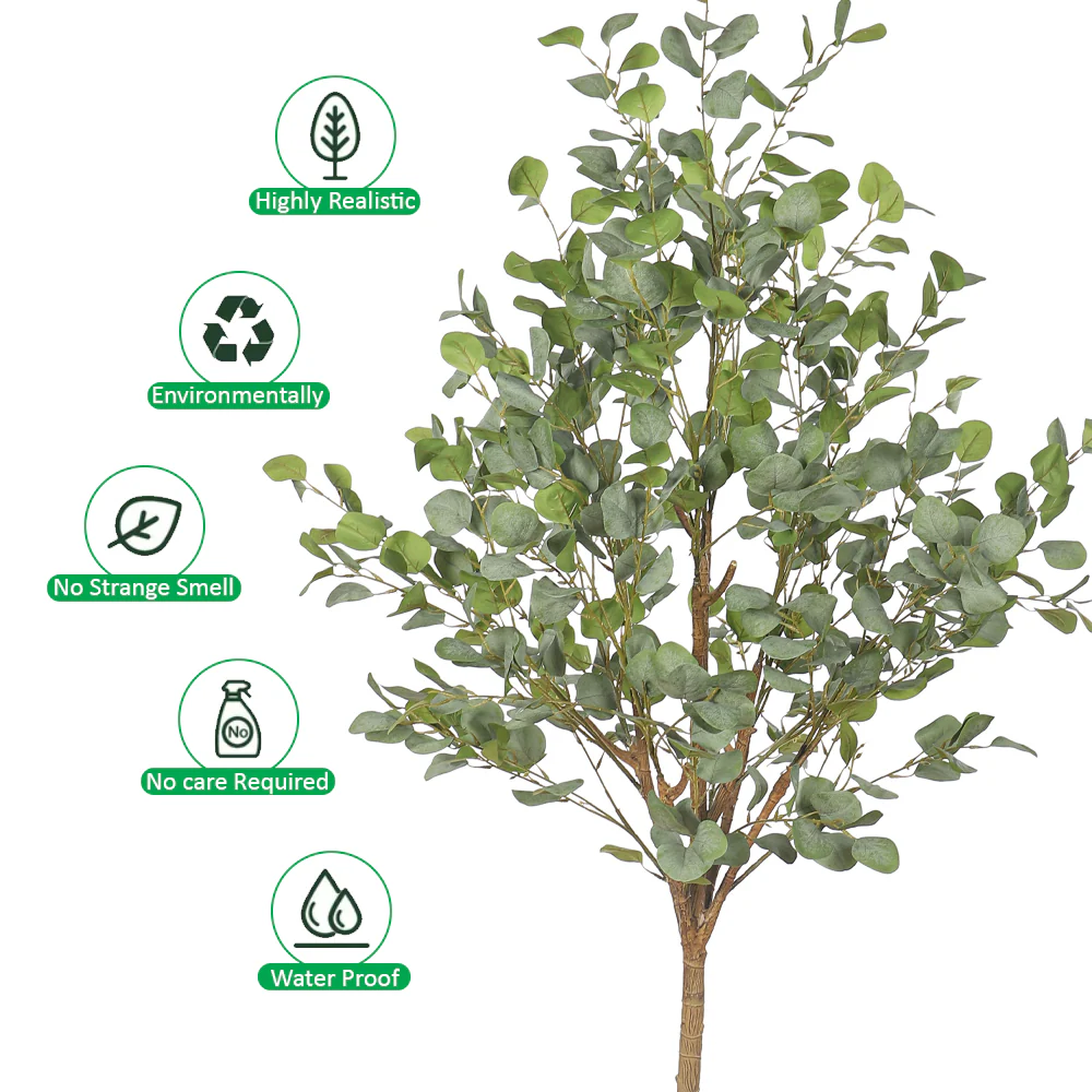 Artificial Eucalyptus Tree 180cm Tall(with black nursery pot) - Image 3