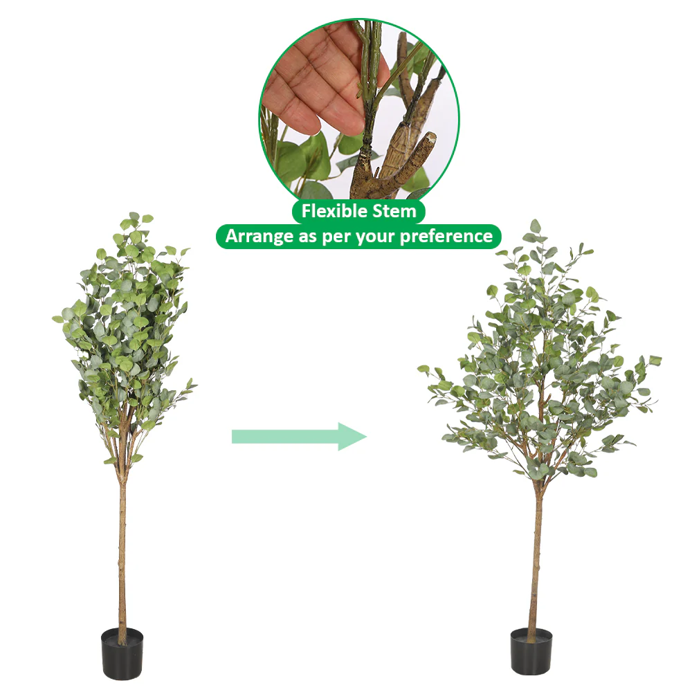 Artificial Eucalyptus Tree 180cm Tall(with black nursery pot) - Image 5
