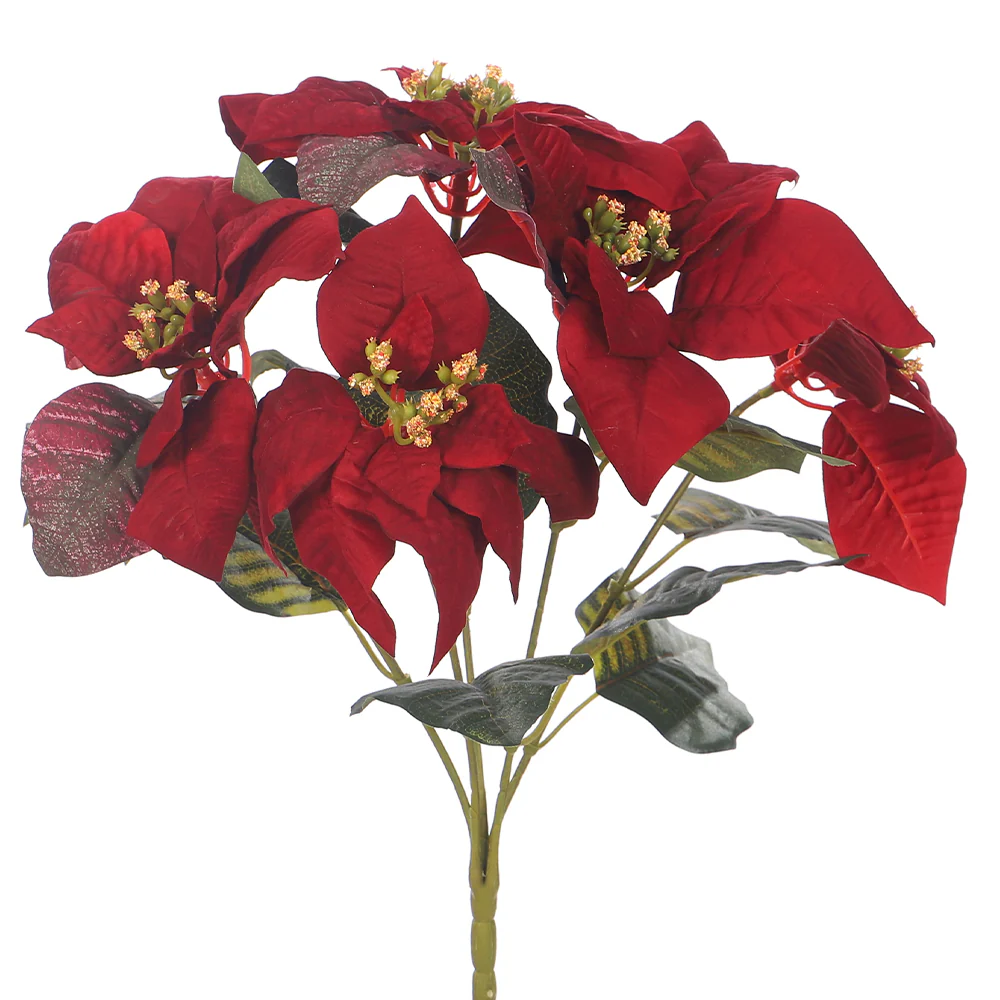 Artificial Festive Poinsettia Flower - Image 11