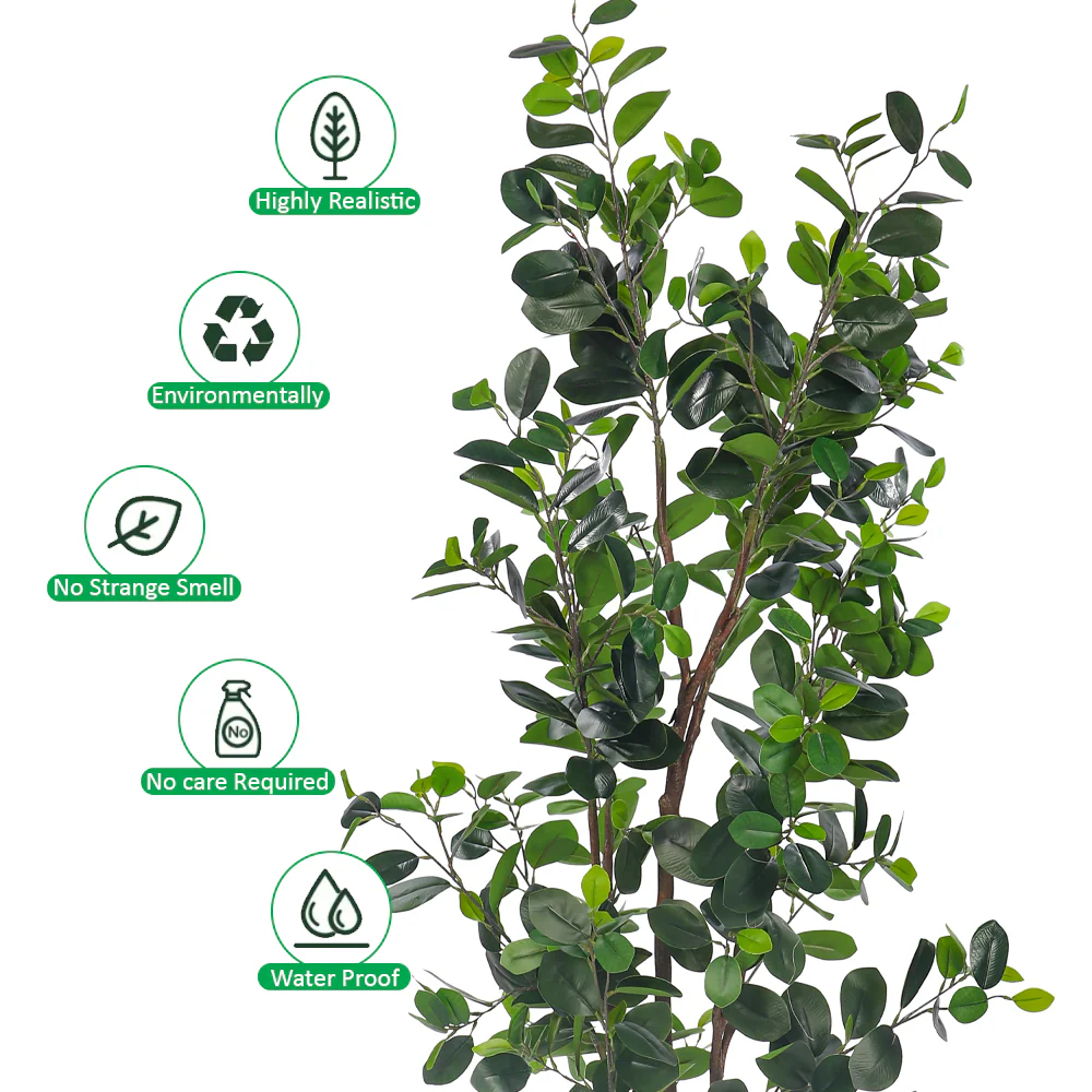 Artificial Ficus Plant 160cm Tall(with black nursery pot) - Image 4
