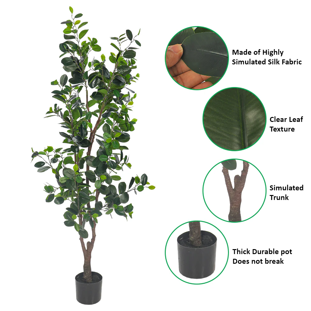 Artificial Ficus Plant 160cm Tall(with black nursery pot) - Image 5
