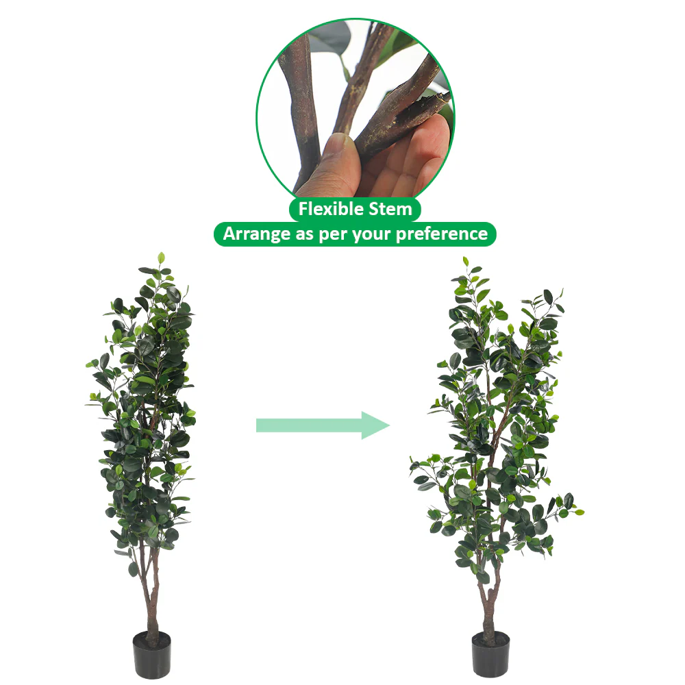 Artificial Ficus Plant 160cm Tall(with black nursery pot) - Image 6