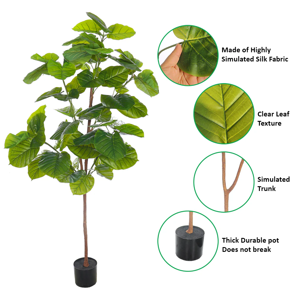 Artificial Ficus Umbrella Plant(with black nursery pot) - Image 8
