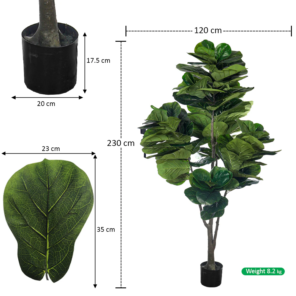 Artificial Fiddle Leaf Fig Plant(with black nursery pot) - Image 10