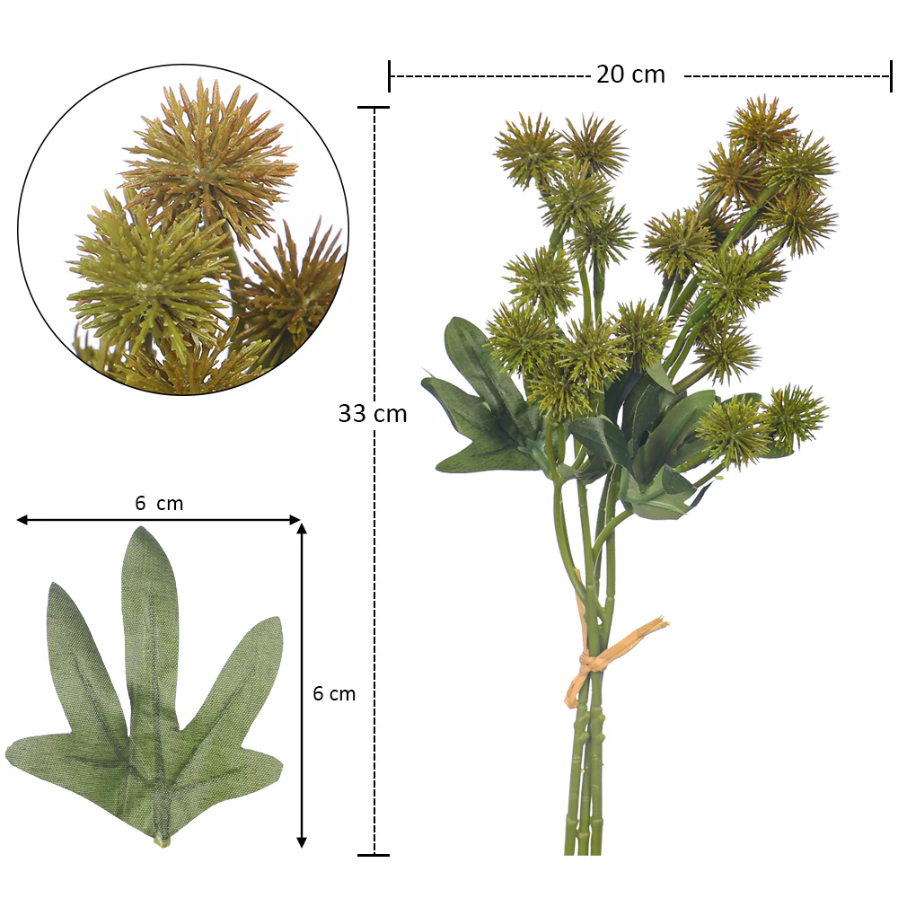 Artificial Globe Thistle Flower Grass Stem - Image 2