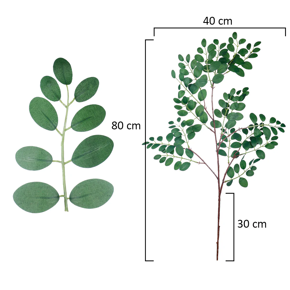 Artificial Green Leaf Branch - Image 2