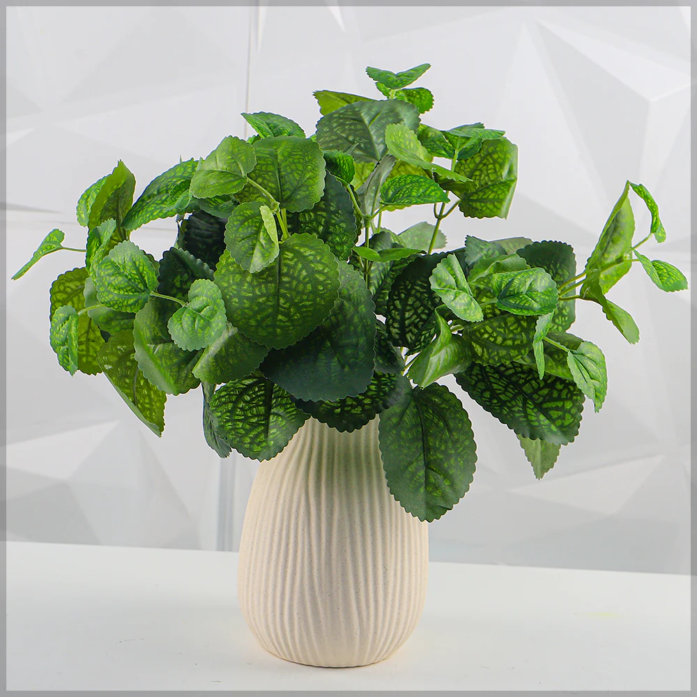 Artificial Green Leaf Single Bunch(without vase)