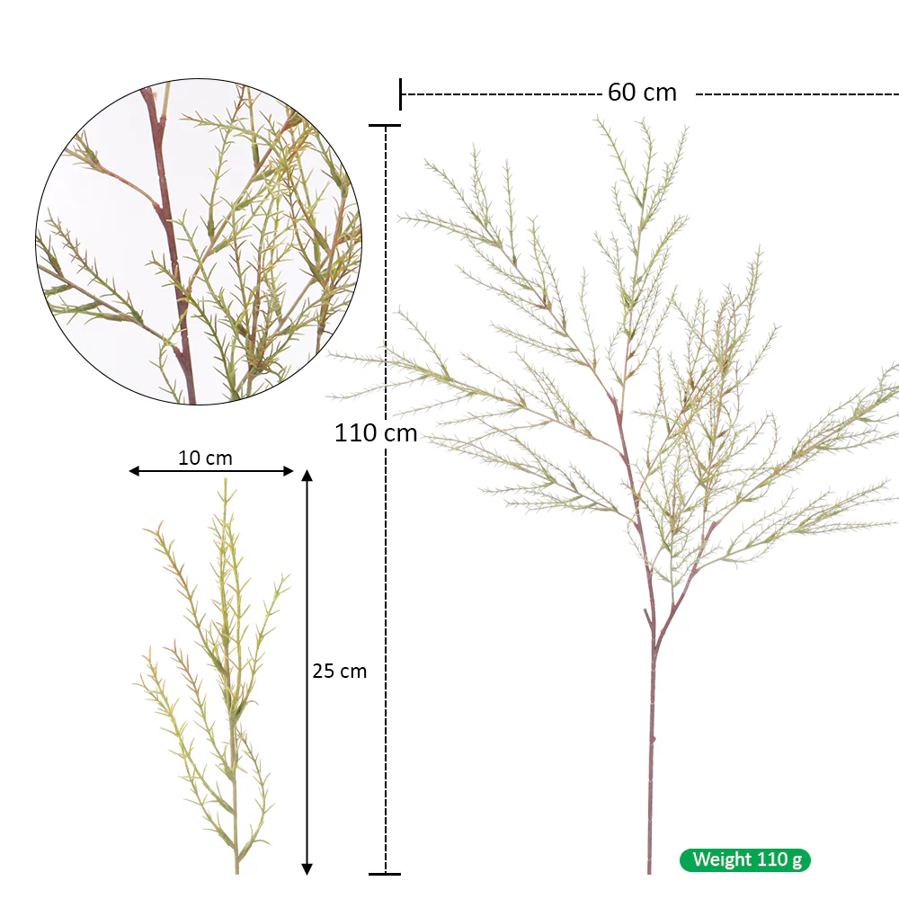 Artificial Green Leaf Vine Single Stem (without vase) - Image 6