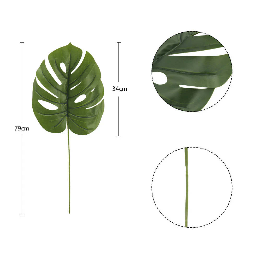 Artificial Green Monstera Leaf - Image 2