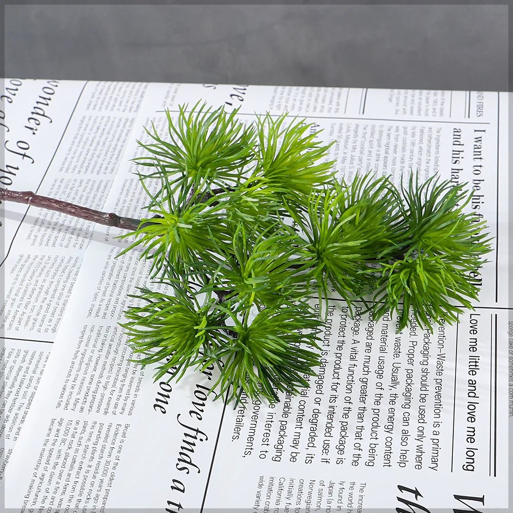 Artificial Green Pine Needle Single Branch(without vase) - Image 3