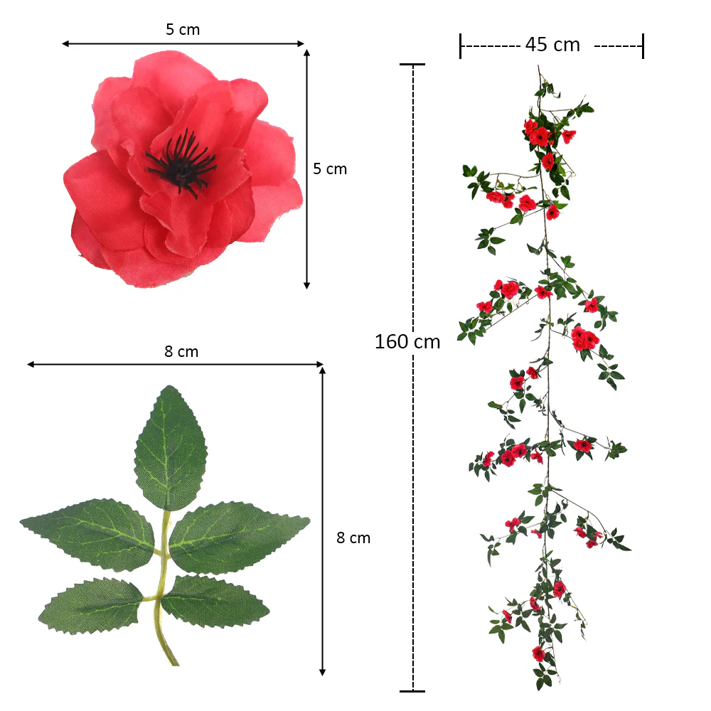 Single Vine Artificial Hanging Cherry Flowers - Image 6