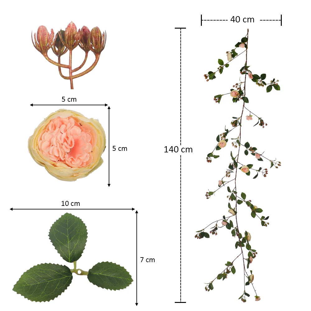 Artificial Hanging Rose Flower Single Vine - Image 13