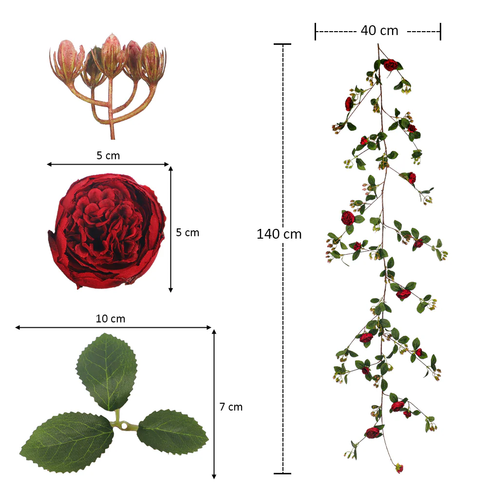 Artificial Hanging Rose Flower Single Vine - Image 22