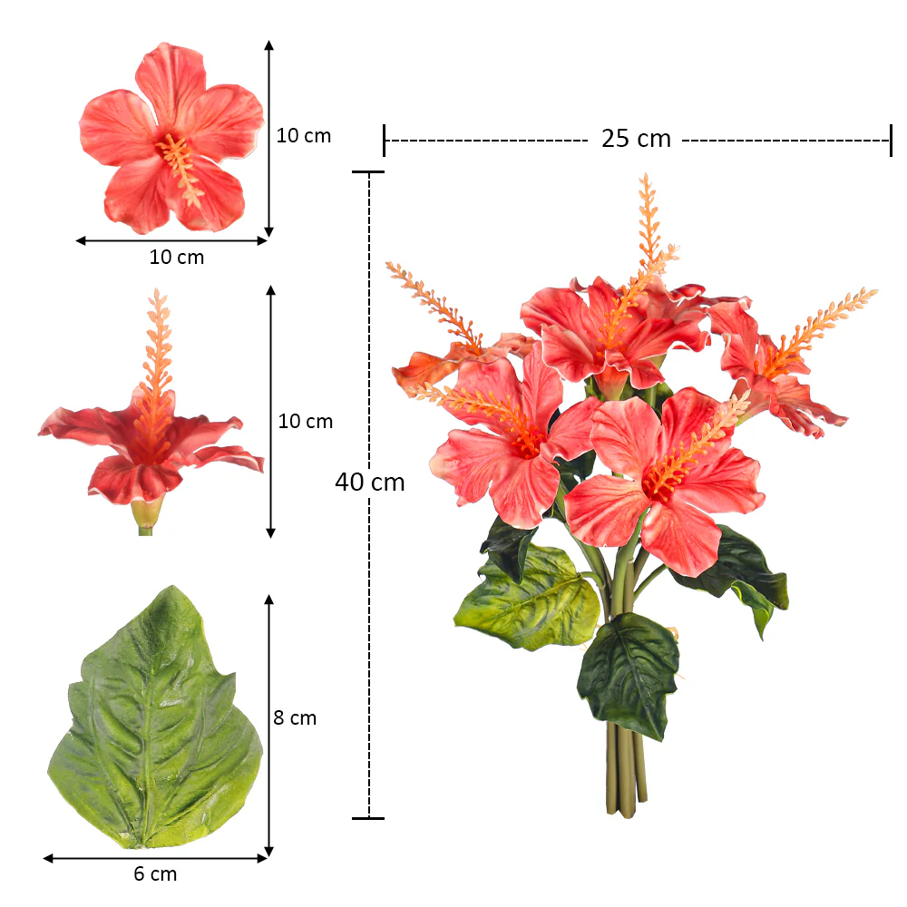 Artificial Hibiscus Flowers singele Bunch (without vase) - Image 2