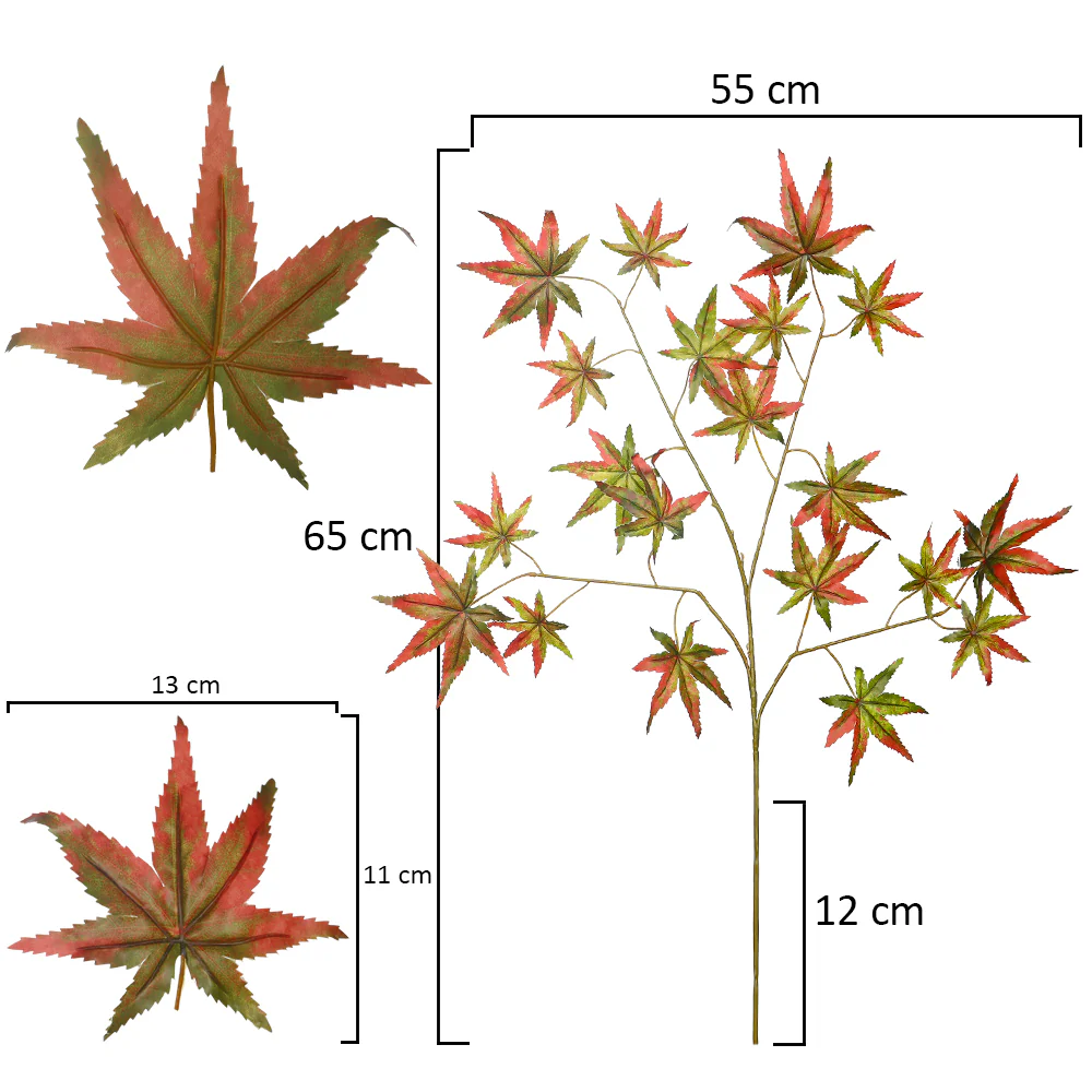 Artificial Single Stem Japanese Maple leaves(without vase) - Image 6