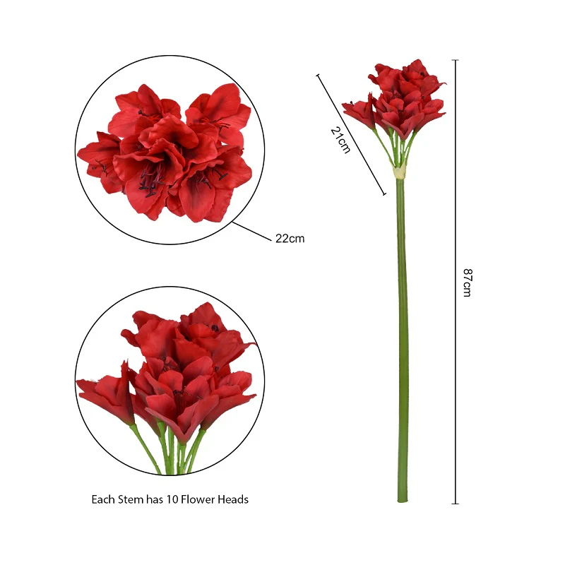 Artificial Kaffir Lily Flowers Red - Image 2