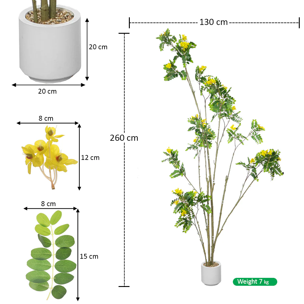 Artificial Locust Tree 260cm Tall(with black nursery pot) - Image 9