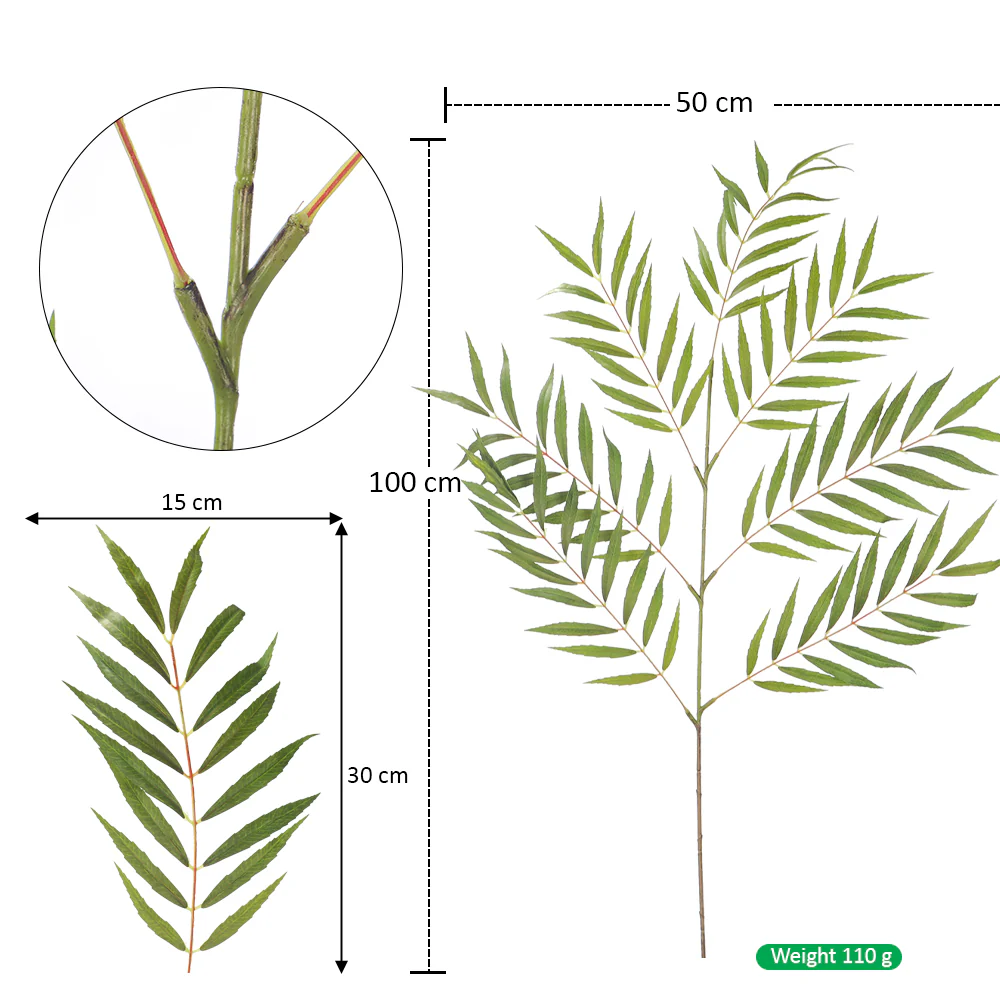 Artificial Long Palm Leaf Stems(without vase) - Image 2
