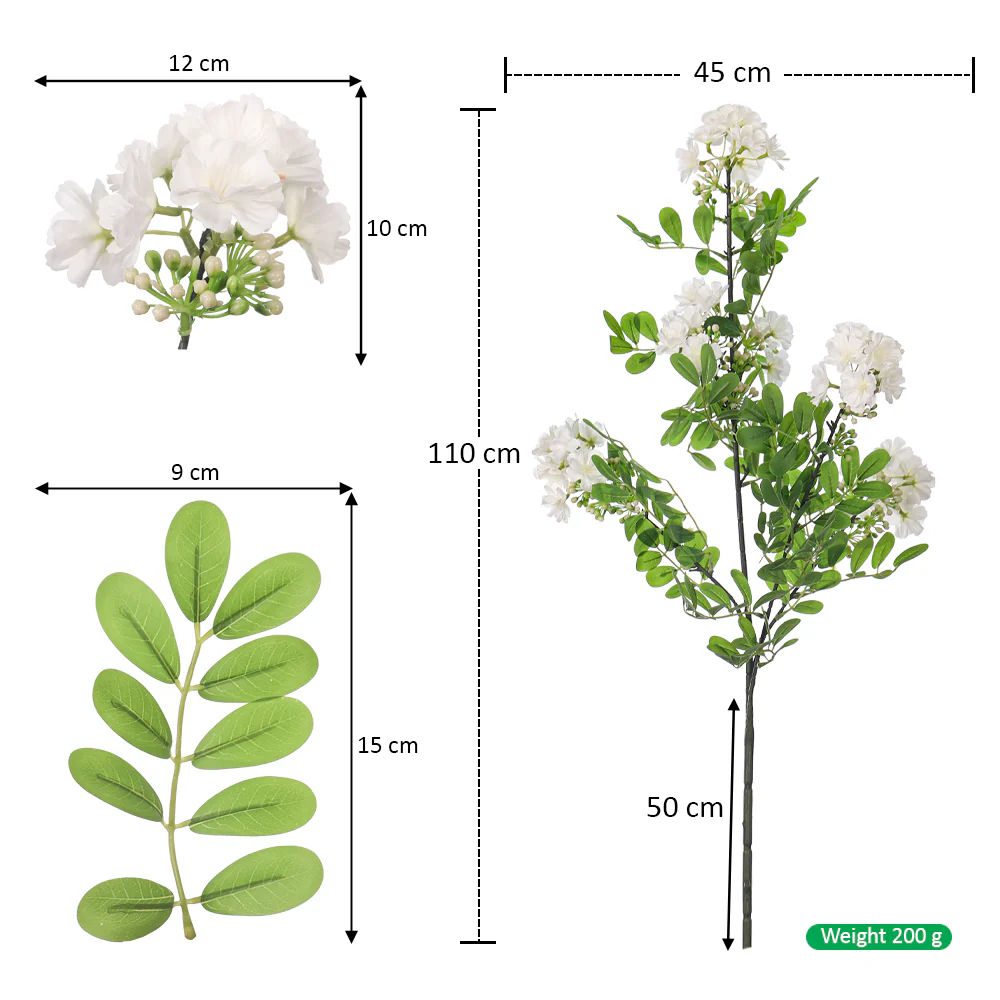 Artificial Long Single Stem Hydrangea Flower(without vase) - Image 2