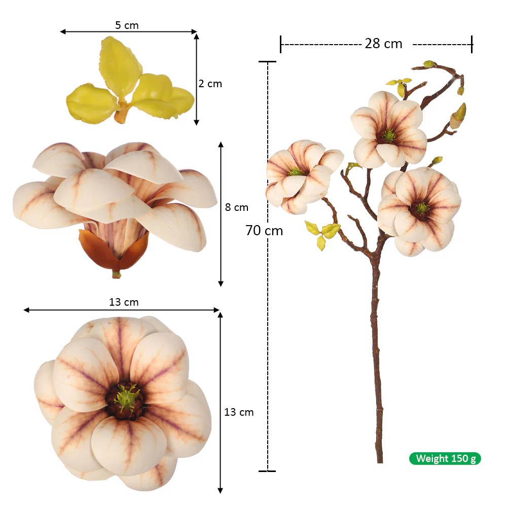 Artificial Magnolia Flower Single Stem (without vase) - Image 18