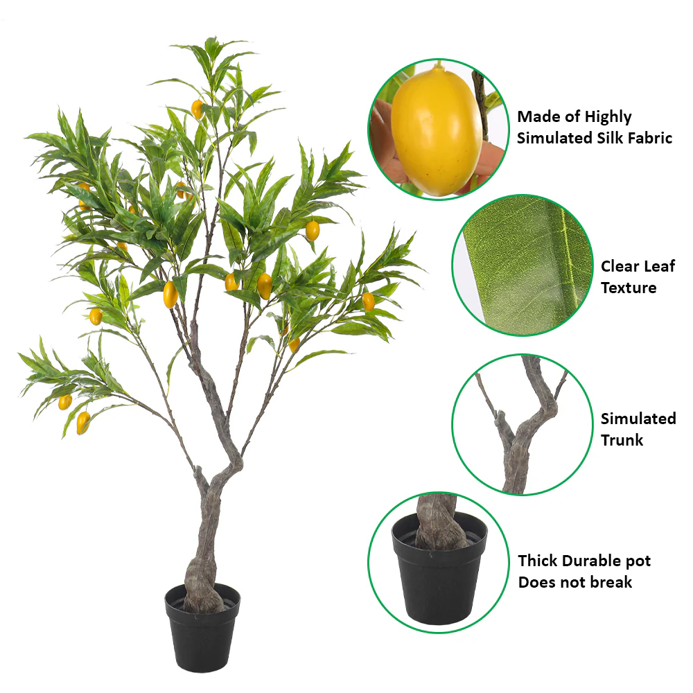 Artificial Mango Fruit Tree 180 cm(with black nursery pot) - Image 3