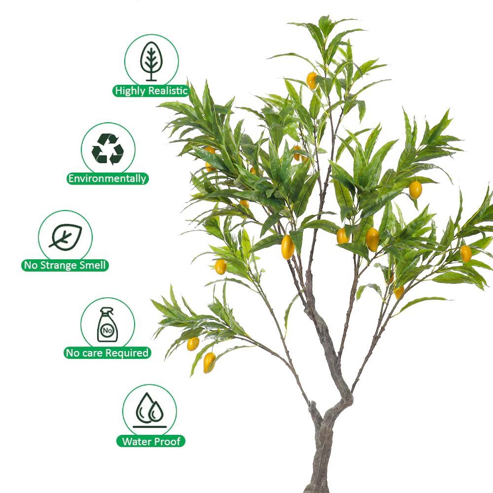 Artificial Mango Fruit Tree 180 cm(with black nursery pot) - Image 4