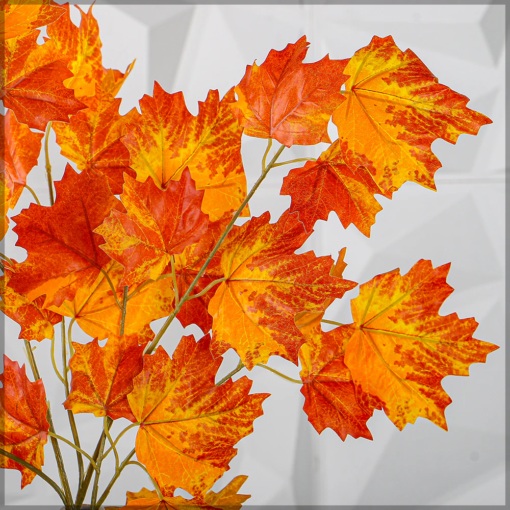 Artificial Maple Leaf Single Branch(without vase) - Image 3