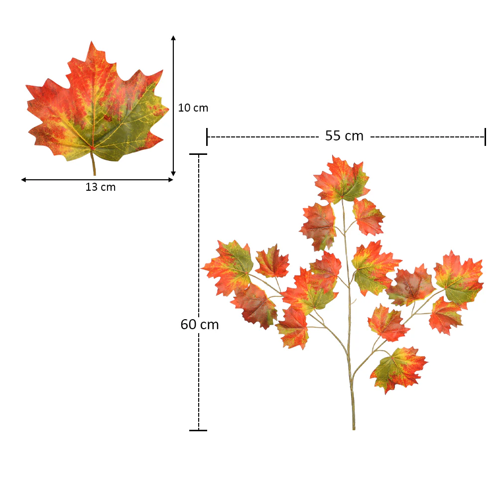 Artificial Maple Leaf Single Branch(without vase) - Image 6