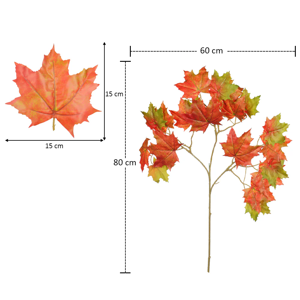 Artificial Maple Leaf Single Branch(without vase) - Image 9