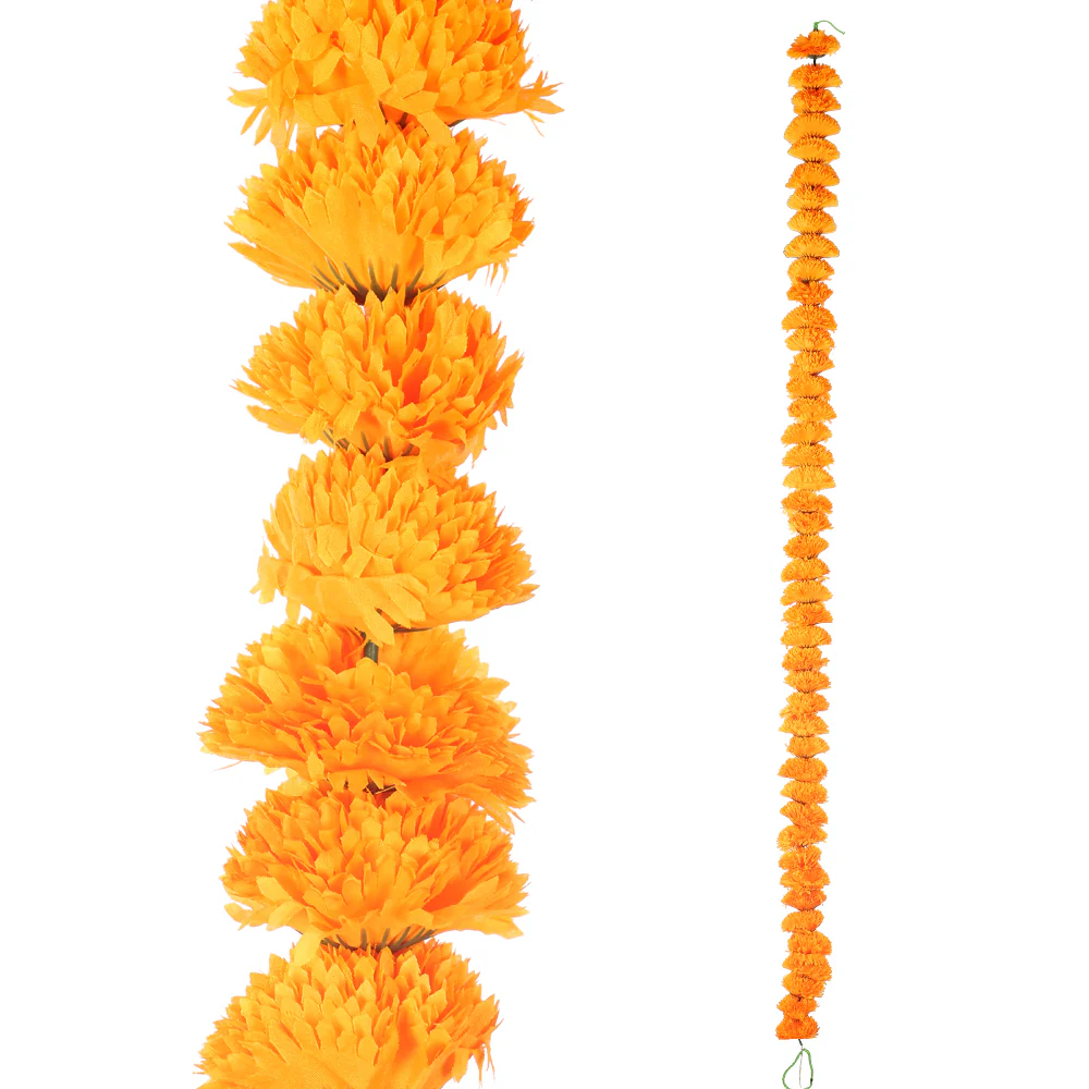 Artificial Marigold Flower Single Garland - Image 8