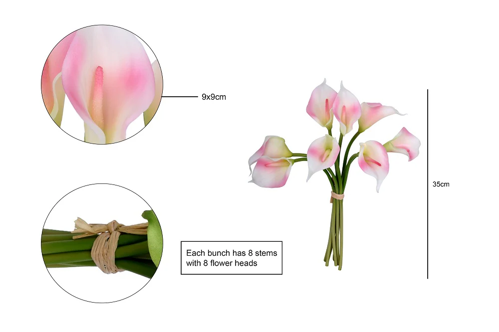 Artificial Mini Calla Lilies Flowers (without vase) - Image 6