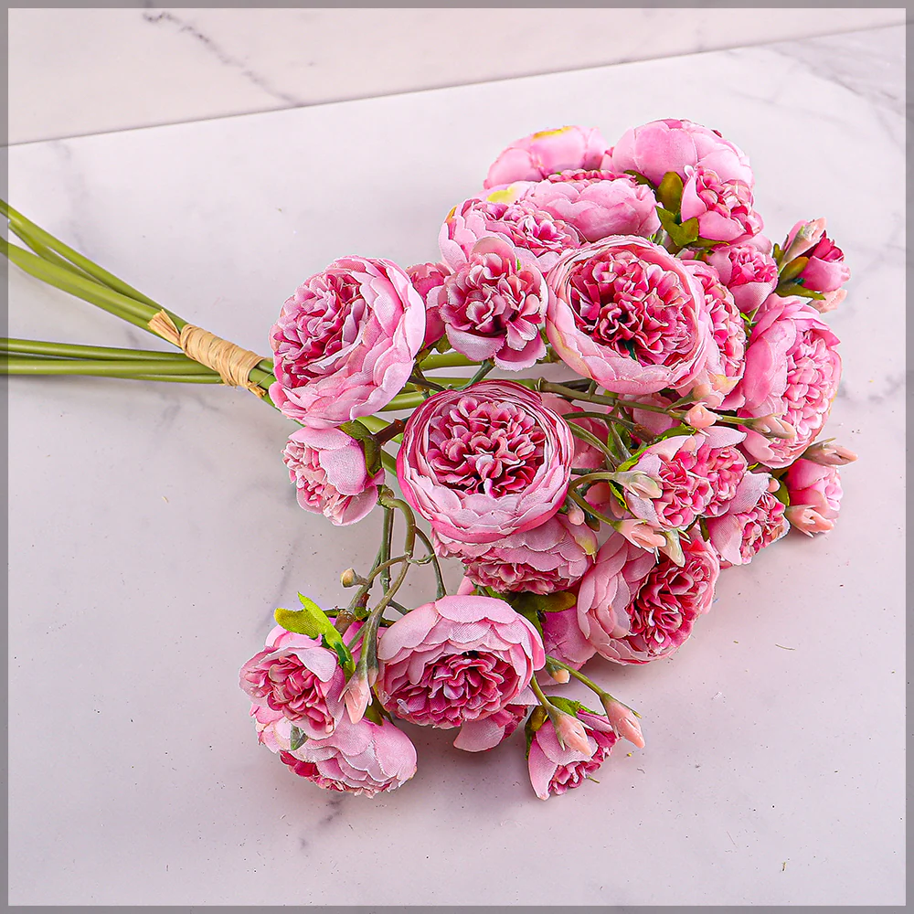 Artificial Mini Peony Flower Single Bouquet - Image 10