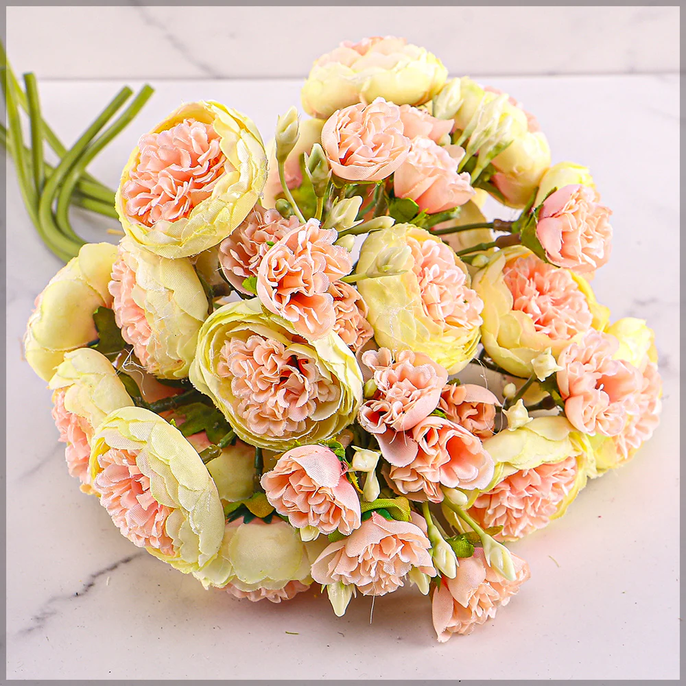 Artificial Mini Peony Flower Single Bouquet - Image 13