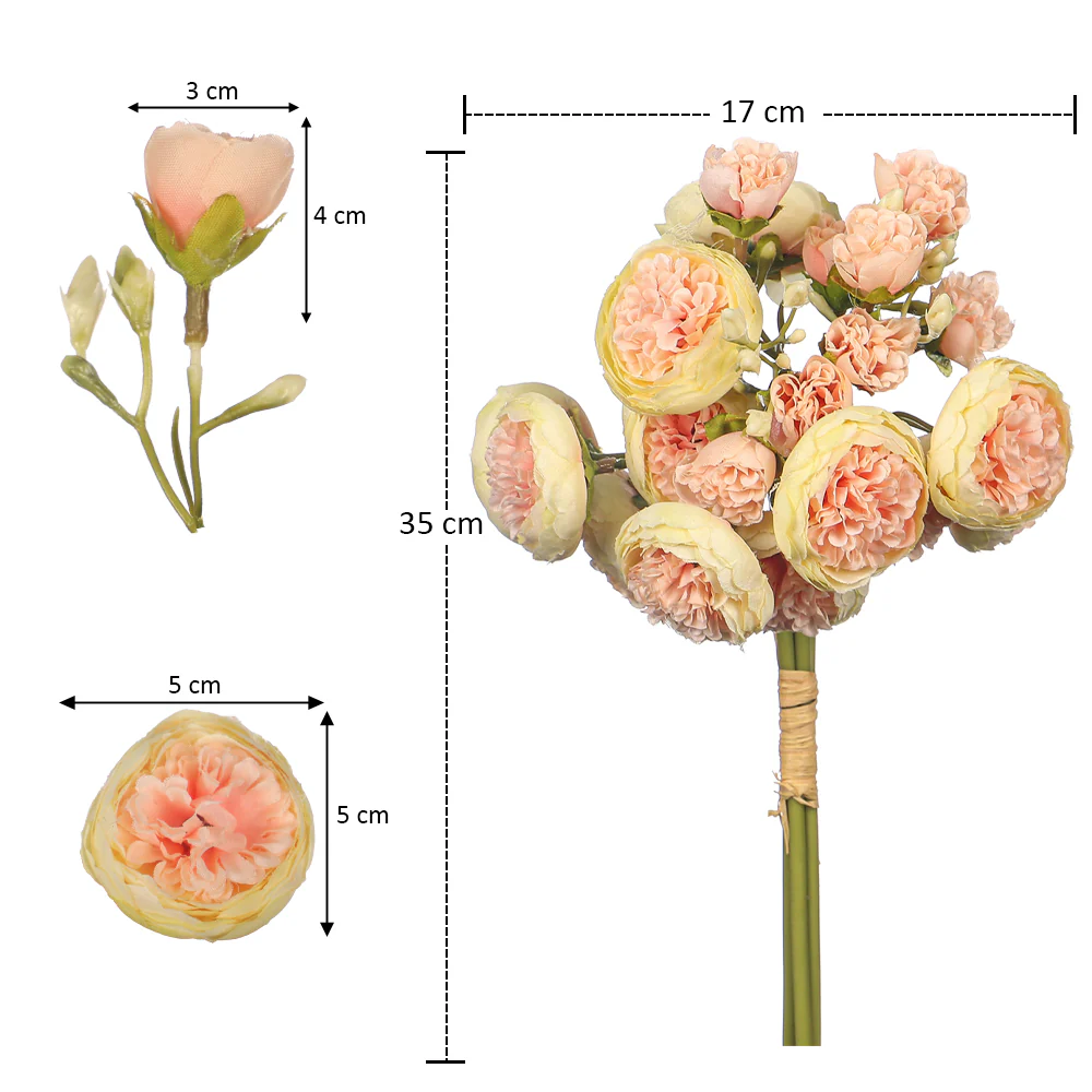 Artificial Mini Peony Flower Single Bouquet - Image 14
