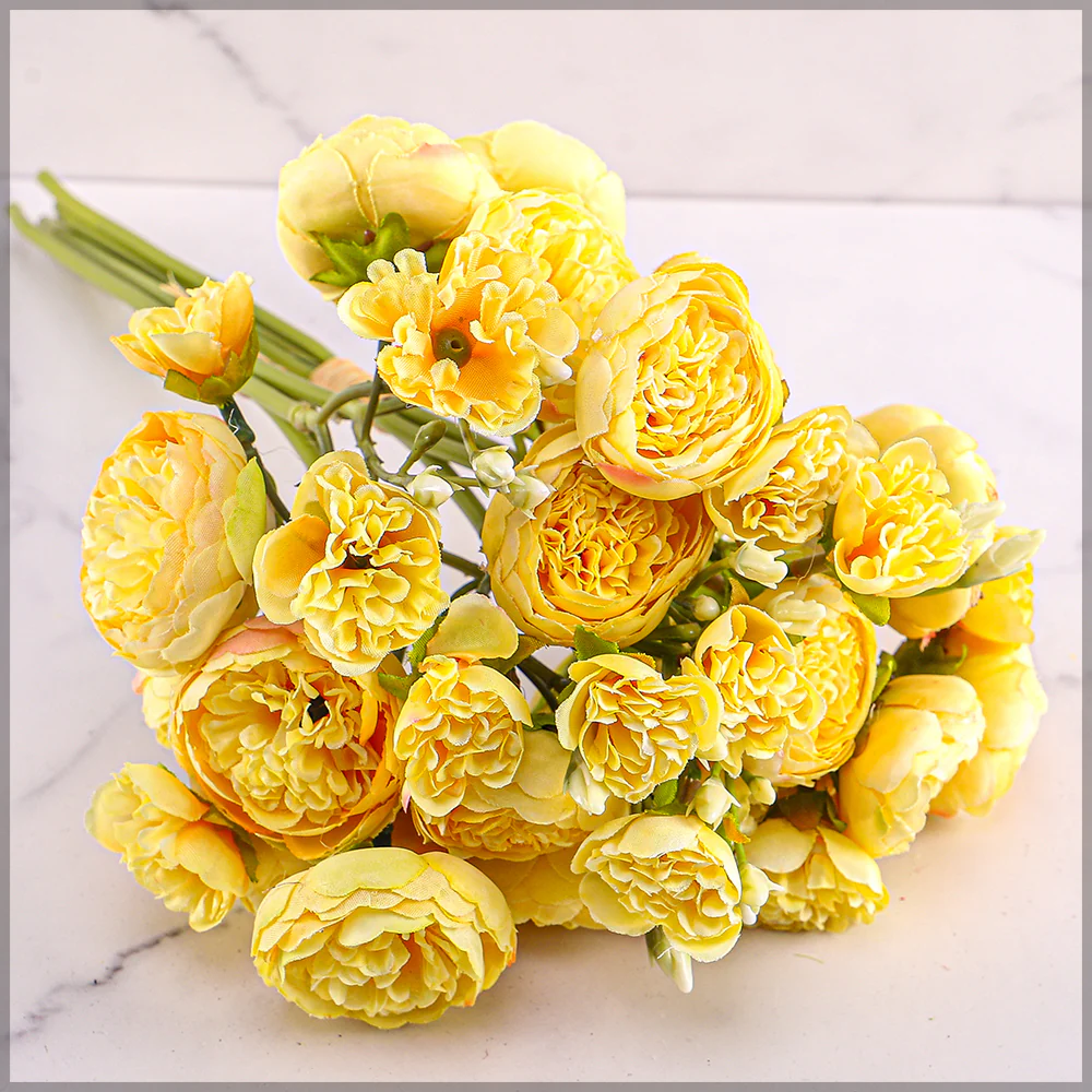 Artificial Mini Peony Flower Single Bouquet - Image 4