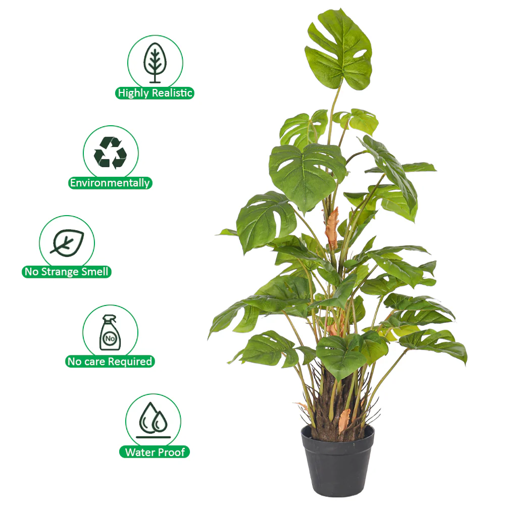 Artificial Monstera Plant 95cm High - Image 3