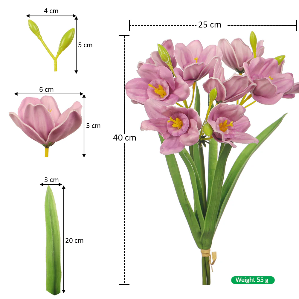 Artificial Narcissus Daffodil Fake Flower Bunch (without vase) - Image 26