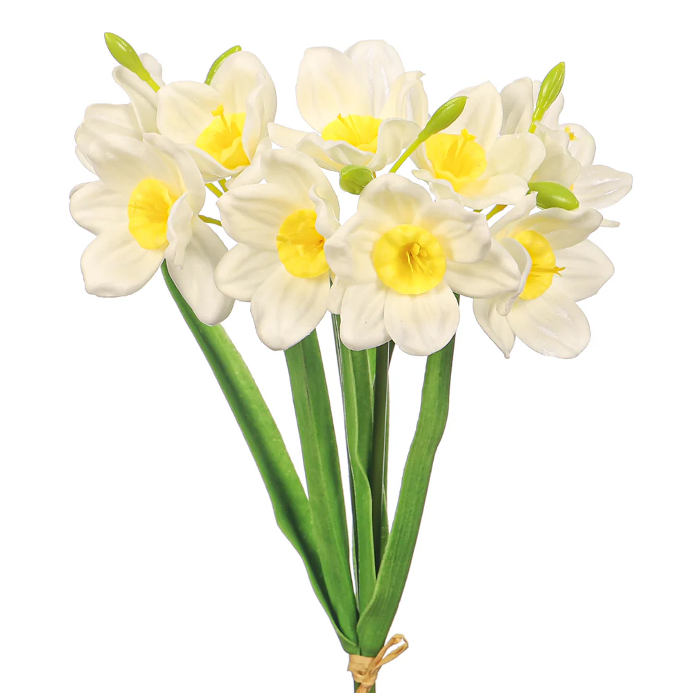 Artificial Narcissus Daffodil Fake Flower Bunch (without vase) - Image 4