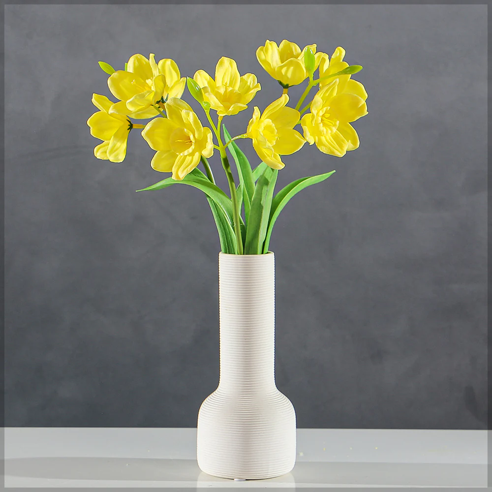 Artificial Narcissus Daffodil Fake Flower Bunch (without vase) - Image 5