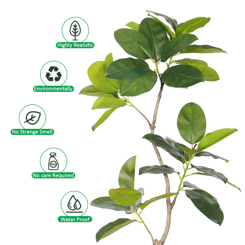 Artificial Oak Ficus Tree(with black nursery pot) - Image 4
