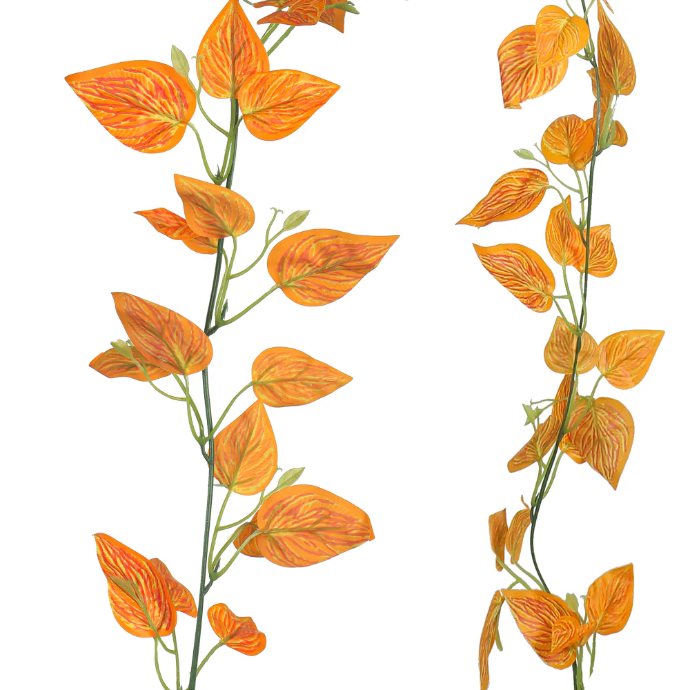 Artificial Orange Apple Single Ivy Leaf - Image 3
