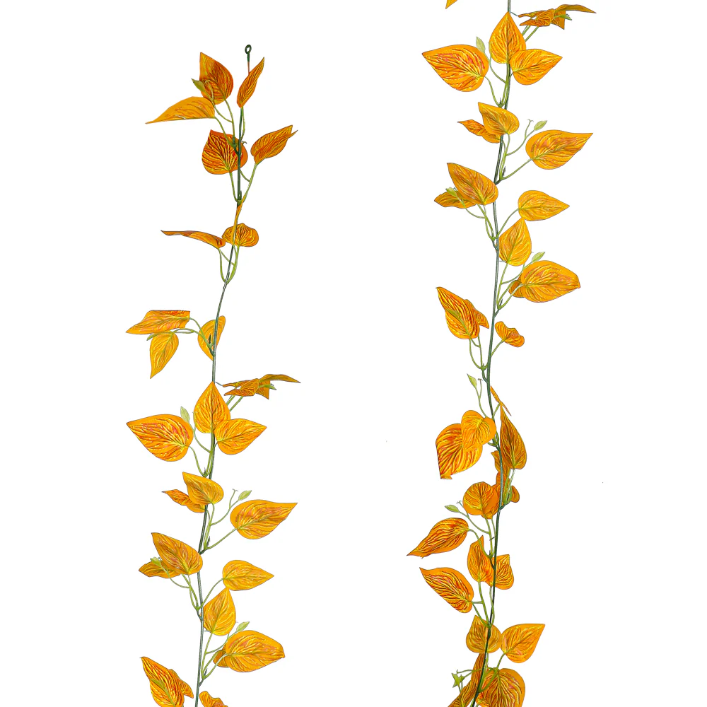 Artificial Orange Apple Single Ivy Leaf - Image 4