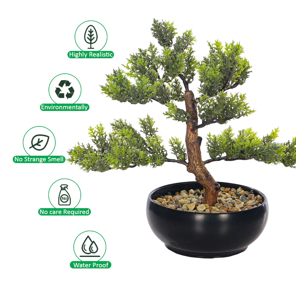 Artificial Potted Cedar Bonsai Plant - Image 4